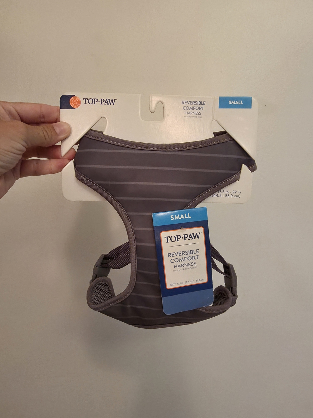 Top Paw Small Reversible Comfort Harness - Gray